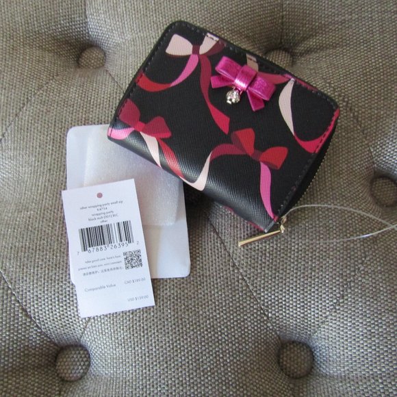 🎀Kate Spade Wrapping Party Zip Around Card Holder/Wallet🎀 - Picture 7 of 14